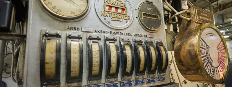 Fra maskinrommet i MS Lofoten 