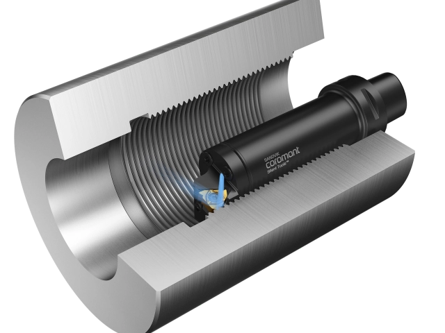 Sandvik Coromant Silent Tool skjærverktøy i gjengeprosess.